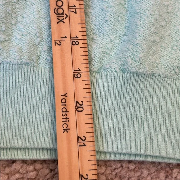 Free People Found My Friend Boucle Pullover Oversized Sweater Mint Green Small - Picture 5 of 7